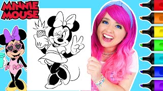 Coloring Minnie Mouse Selfie Disney Coloring Page | Ohuhu Art Markers