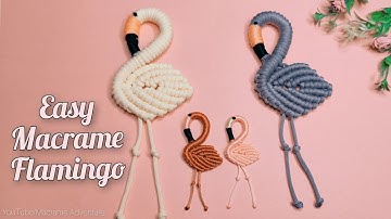 DIY Macrame flamingo keychain tutorial | Valentine