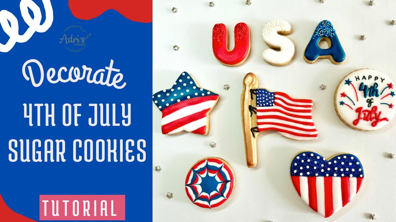 How to decorate 4th of July sugar cookies #4thofjulysugarcookies #sugarcookies #4thofjuly
