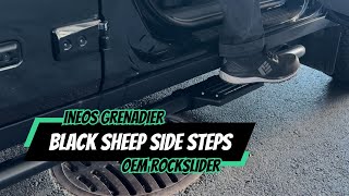 Black Sheep Side Steps for the INEOS Grenadier OEM Rockslider