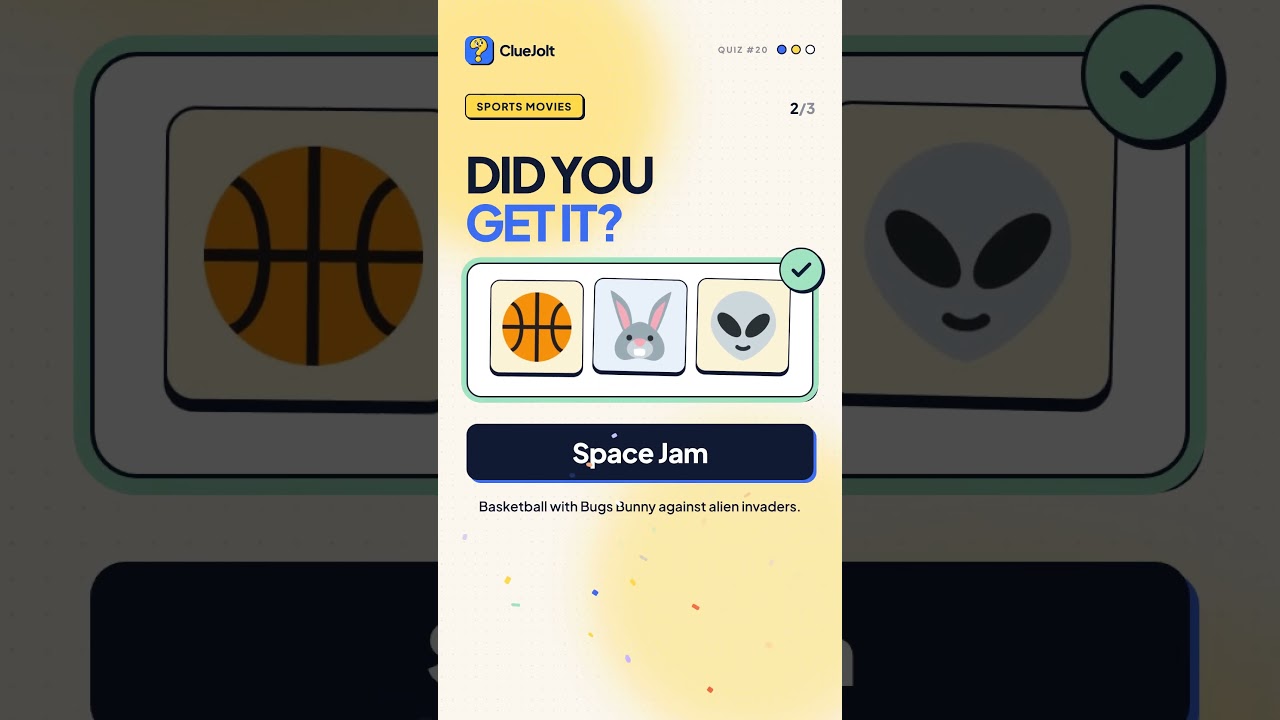 Sports fans: name these 3 movies 🏆 | ClueJolt #20 #Shorts