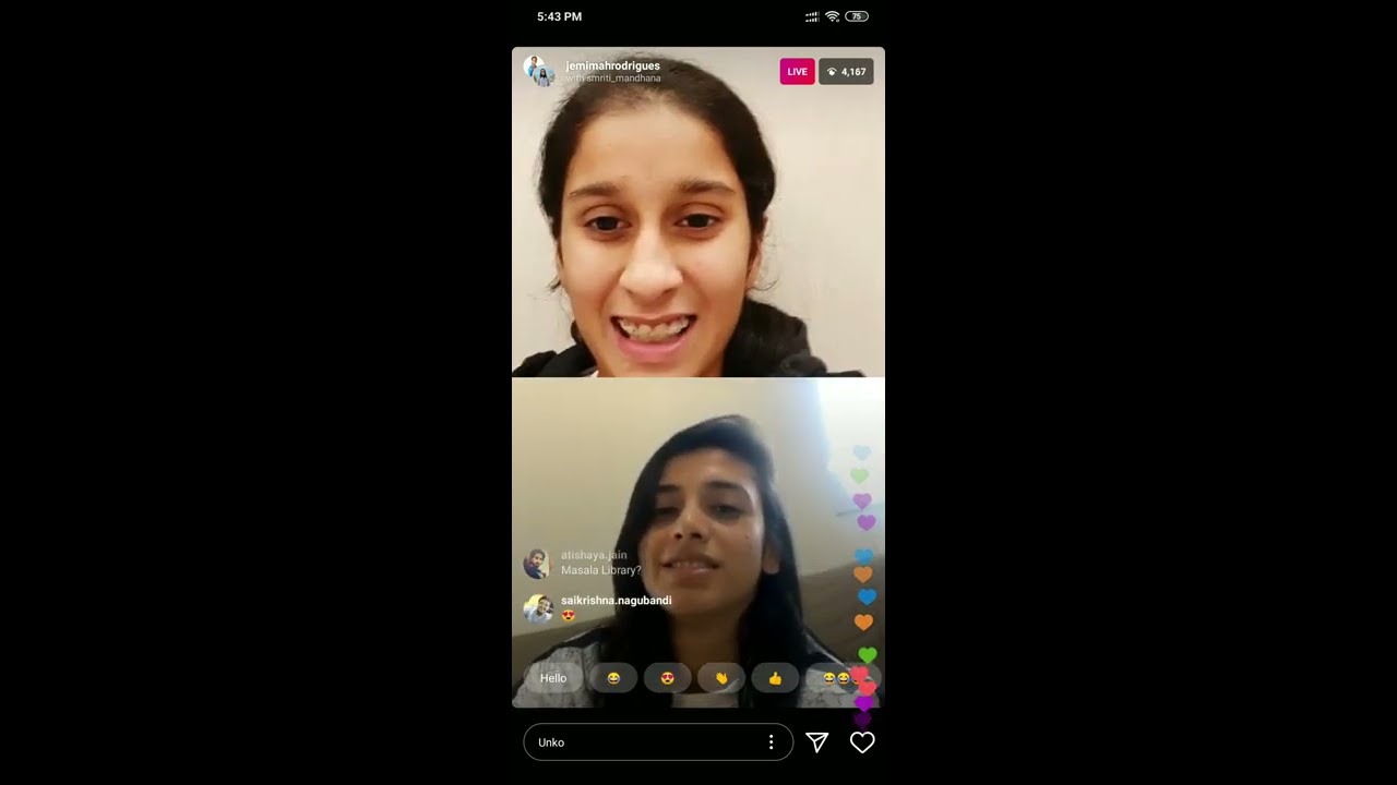 Smriti Mandhana with Jemimah Rogrigues today Instagram live Chat | Smriti Mandhana Funny live chat