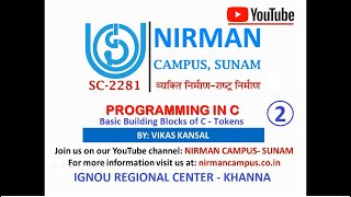 2. BASIC BUILDING BLOCKS OF C