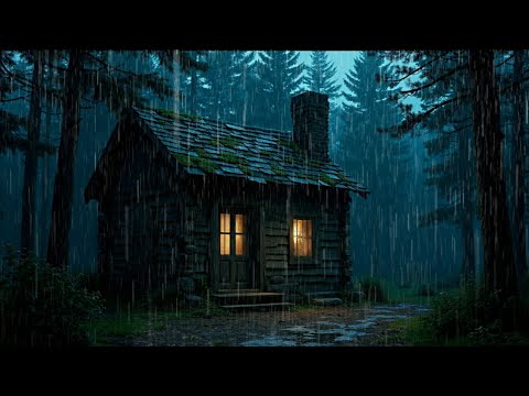 Cozy Cabin Rain at Night - Heavy Rain and Distant Thunder for Deep ...
