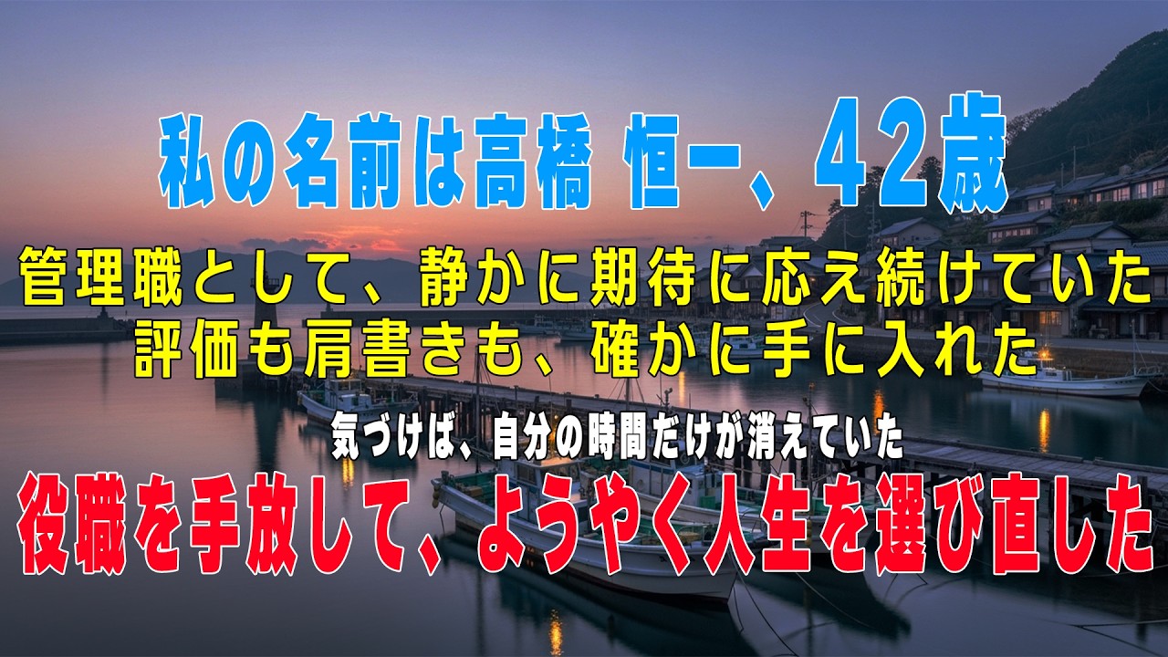 「私は管理職を辞め、時間を取り戻した。」
