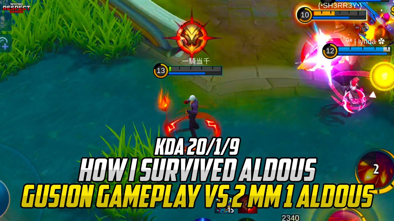 LOW HEALTH GUSION VS ALDOUS ULT | GUSION VS LATE GAME HEROES 20 KILLS | Gusion Gameplay | MLBB