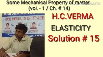Solution # 15/ Elasticity/  Some Mechanical Property of matter/ H.C.VERMA/ Ch. 14 / Vol 1