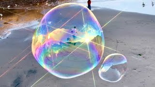 Beautiful Giant Bubbles Above Sunny Cove Beach