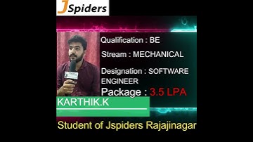 SUCCESSFULLY PLACED | kartik k | JSPIDERS RAJAJINAGAR |SOFTWARE DEVELOPER | STUDENT FEEDBACK |