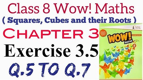Exercise 3.5 Q.5 to Q.7 Class 8 Wow Maths