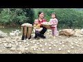 Harvesting duck eggs goes to the market to sell  cooking with two children  trieu thi thuy