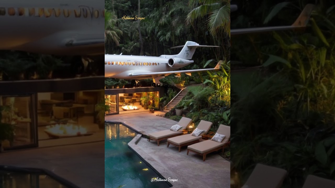"Airplane Villa Retreat: Luxury Redefined in the Jungle"