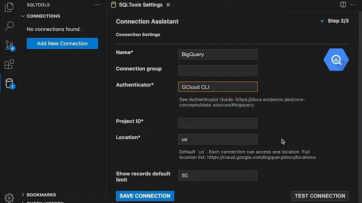 Connecting to BigQuery with SQLTools for VSCode