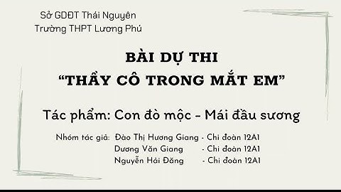 Tác phẩm dự thi Quốc Gia“Thầy Cô Trong Mắt Em”đạt giải Nhì tỉnh Thái Nguyên | 12A1K18 THPT Lương Phú