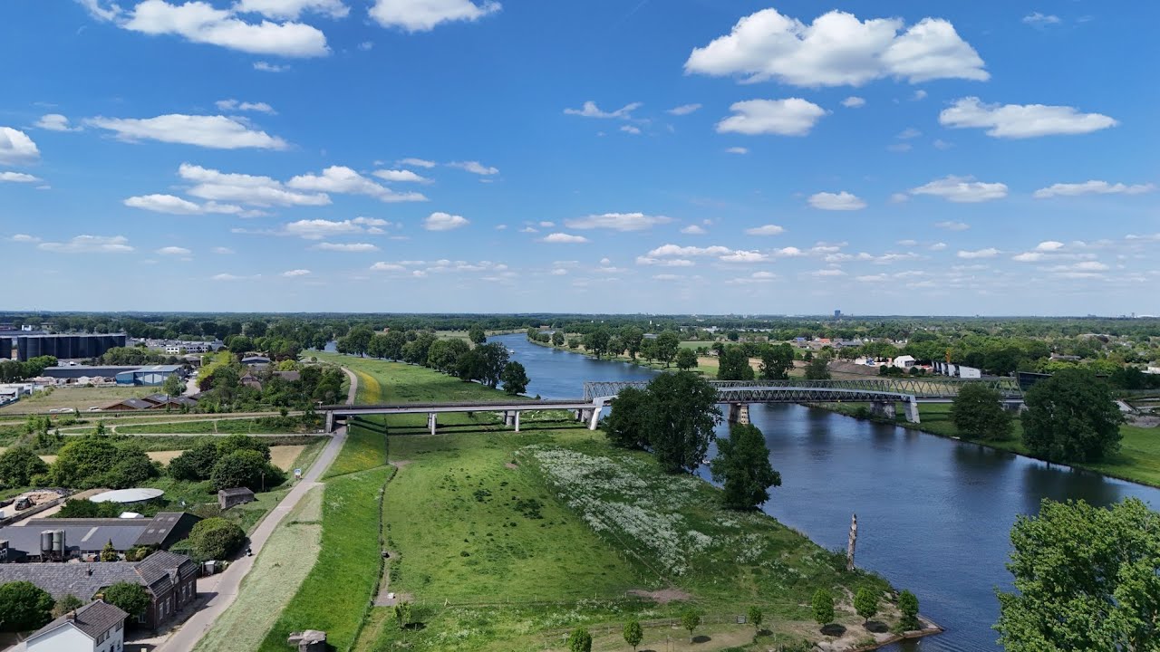 Drone Views Along the River Maas