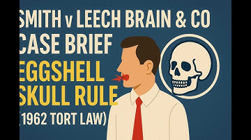 Smith v Leech Brain & Co Case Brief | Eggshell Skull Rule Explained (1962 Tort Law)