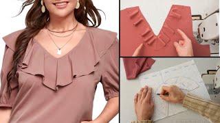 Useful Sewing Hacks and Lovely Ways to Sewing Neck With Frill Women's