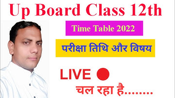 Up Board Class 12th Exam 2022 Time Table | Up Board 12th Time Table | Intermediate Time Table