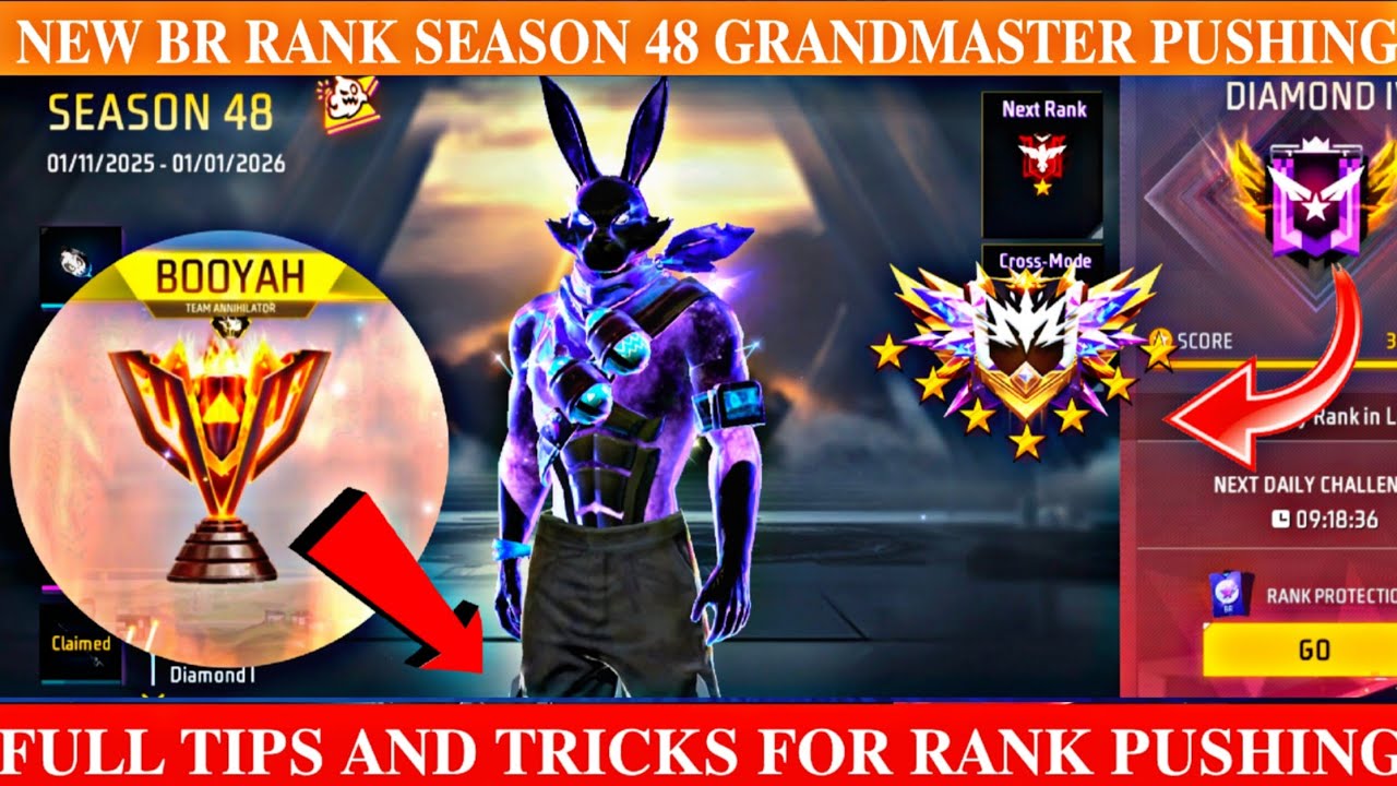 HOW TO PUSH RANK IN FREE FIRE | NEW BR RANK SEASON 48 | FULL TIPS AND ...