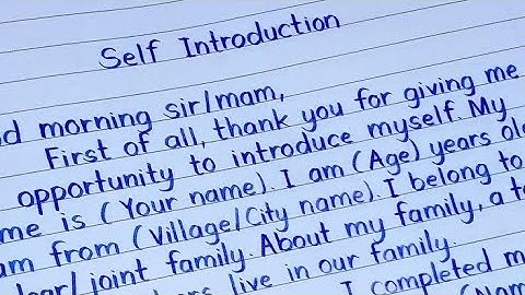 how to introduce yourself| self introduction speech | English writing| #selfintroduction #youtube