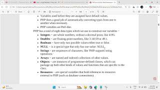 Dominating HTML 5 - Type of variables   THEORY