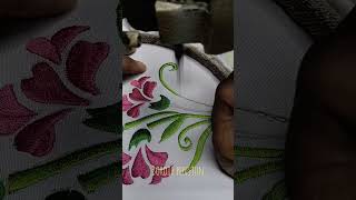 making tree trunk embroidery using the rotary technique