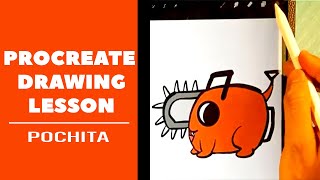 EASY How to Draw POCHITA from CHAINSAW MAN - PROCREATE DRAWING