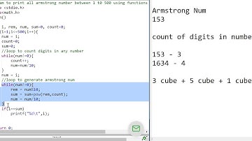 Program to print all Armstrong number between 1 to 500 using functions in C