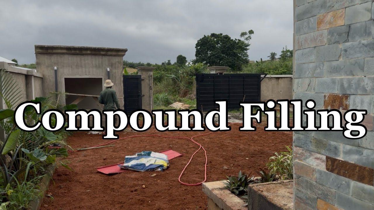 Как выполнялась засыпка латеритным раствором || Строительство дома в Гане || Эпизод 57