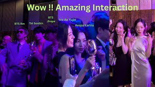 Wow ! Interaction. Aespa IVE In One Frame  Txt Soobin, BTS and Byeon Woo Seok In one Frame W Korea E