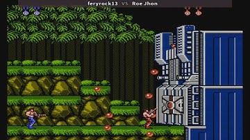 Contra (NES) 2 players gameplay Konami 1987 Nintendo Entertainment System