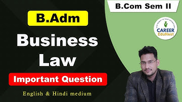 B.com Business Law Important Questions | Business Law one shot |  | B.Com Classes | PDUSU PYQs