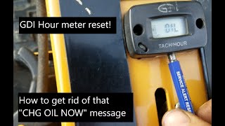 How to reset GDI change oil reminder on the N110 and N111 inductive hour meters.
