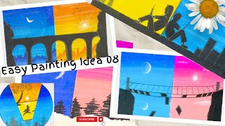 Easy Painting Idea 08 || Easy Scenery art with brush pen || Painting with DOMS Brush pen