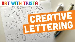 Easy beginner art tutorial to create bubble, block and fancy letters - Art With Trista