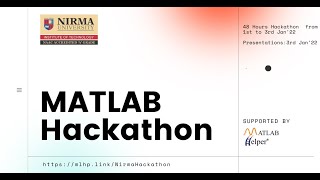 MATLAB Hackathon | Nirma University | @MATLABHelper