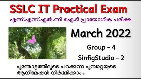 SSLC IT Practical Exam 2022 - Qn:17 Sinfig Studio-2പൂന്തോട്ടത്തിലൂടെ പറക്കുന്ന പൂമ്പാറ്റയുടെ ആനിമേഷൻ