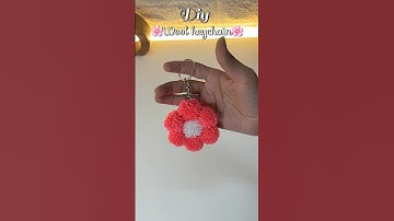 DIY Cute Pom Pom Flower Keychain#diy #craft #shorts #viral