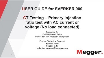 CT Testing - Primary injection ratio test with AC current or voltage (no load connected) SVERKER 900
