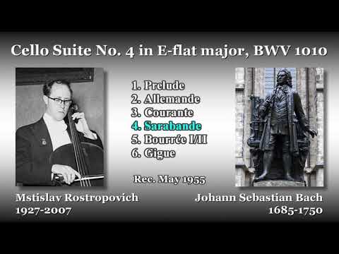 Bach: Cello Suite No. 4, Rostropovich (1955) バッハ 無伴奏