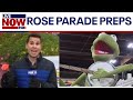 Volunteers Finalize Rose Parade Floats π