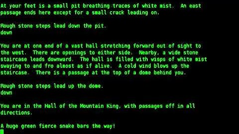 The Colossal Cave Adventure with a Text to Speech reader (with Festival)