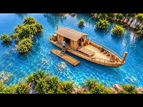 120 Days Building an Incredible Floating Bamboo House Using Simple Tools