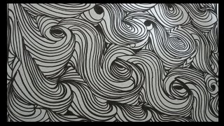 Black and white abstract drawing technique