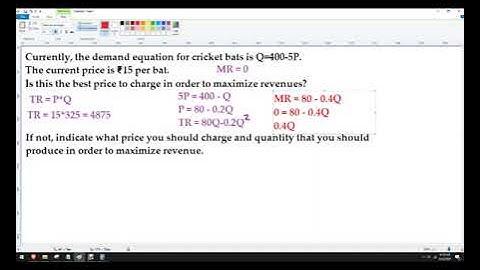 How to find revenue maximizing price given a demand function