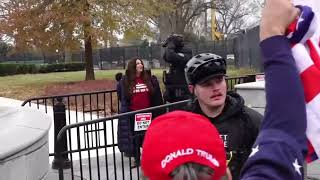Counter-protester arrested, mocked as Jan. 6 defendants and supporters march to U.S. Capitol