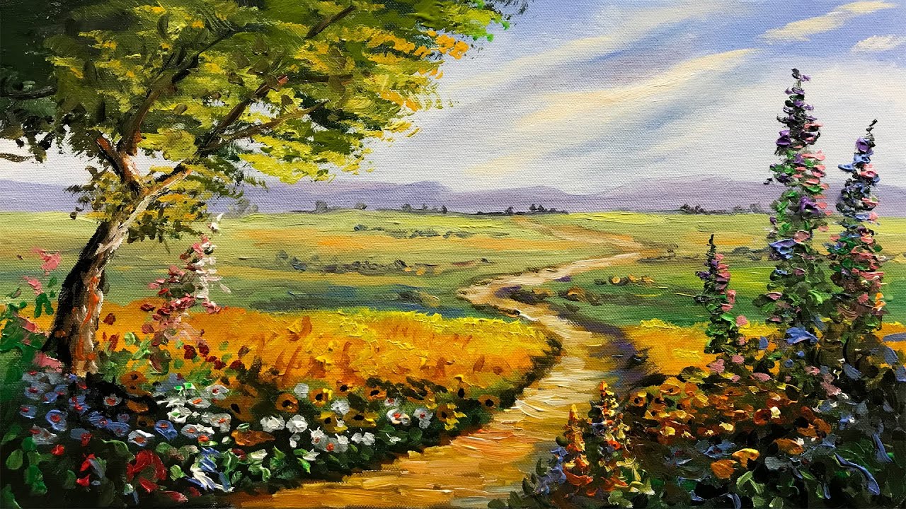 Easy Landscape Painting Step By Step Painting Tutorial How to Paint