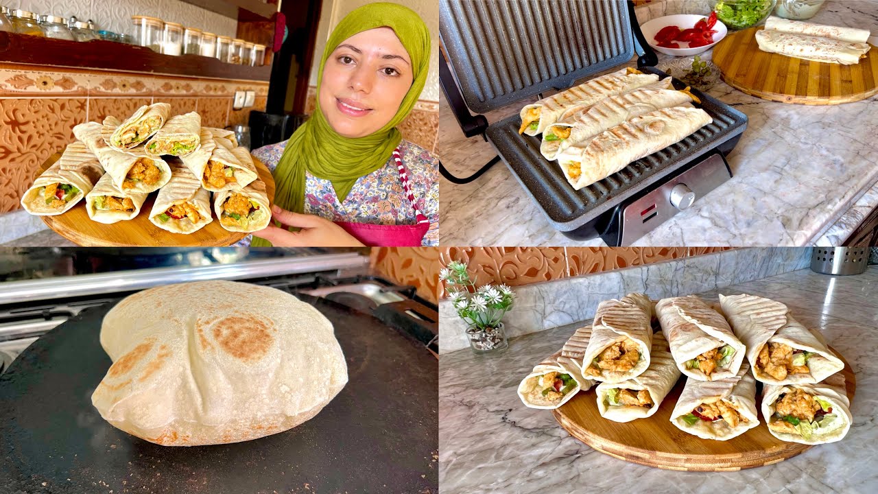شوارما الدجاج بطريقة المطاعم وجديها فالبيت💪🏻الخبز ناجح وسهل التحضير 👌🏻وصلصة لذيذة مكتجيش ناشفة