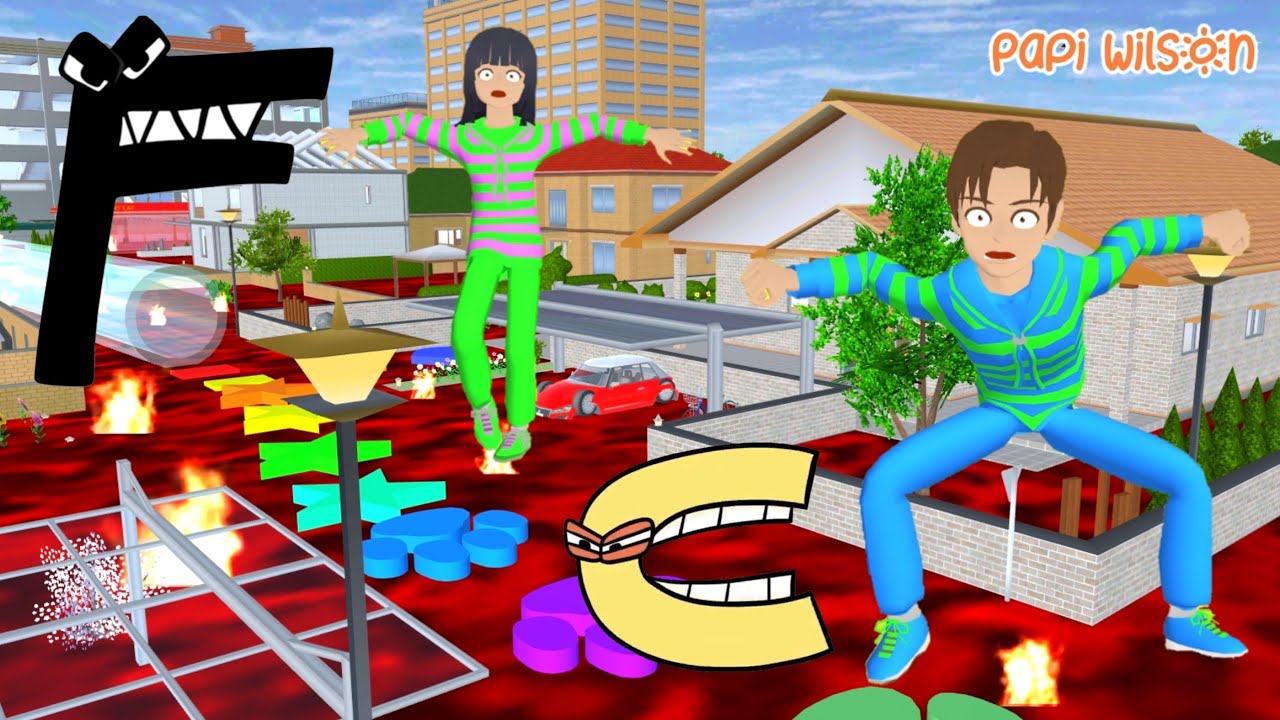 Yuta Mio Main Parkour Terowongan Lava Ketemu Alphabet Lore 😱🤣 | Sakura | Papi Wilson