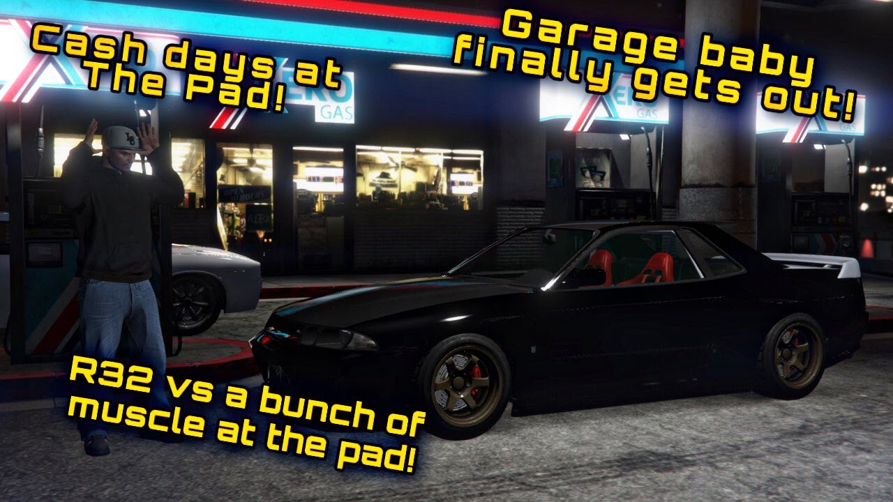 Baby R32 GTA 5 - Garage Baby r32 comes out finally to a cash days on the pad ...